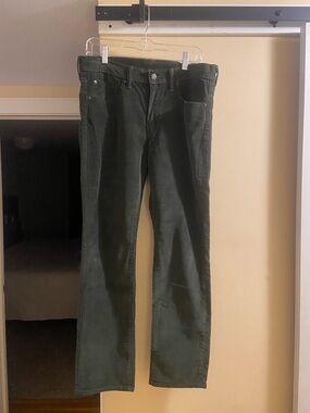 Levi Strauss Dark Green Corduroy Straight-Leg Pants